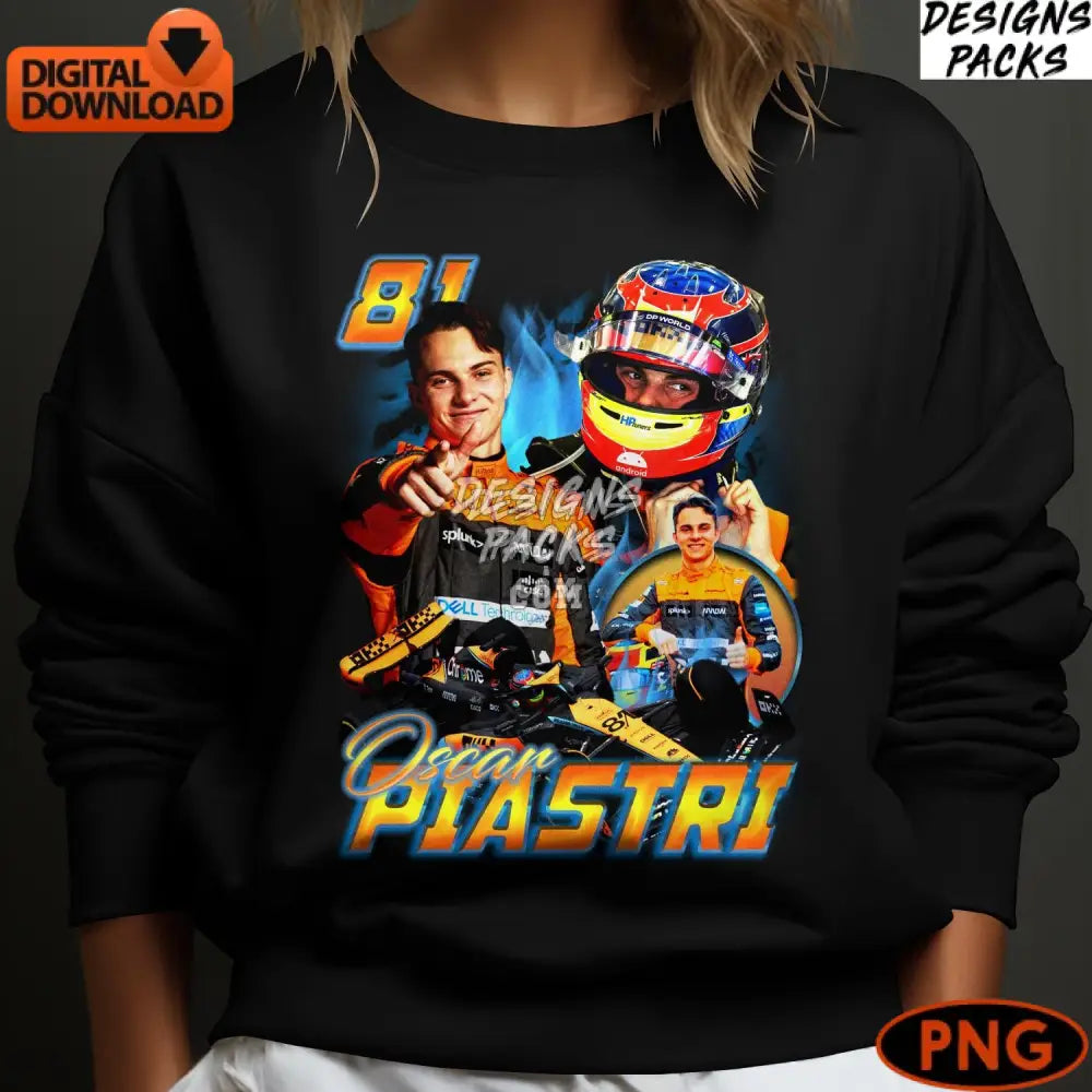 Oscar Piastri Racing Driver Digital F1 Instant Download Png File