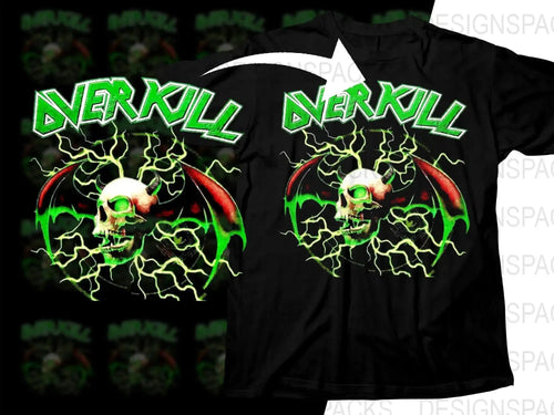 Over Kill Rock Music Band Graphic Png Halftone Digital Download