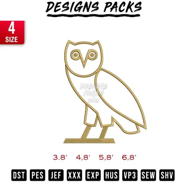 ovo owl outline Embroidery Design 