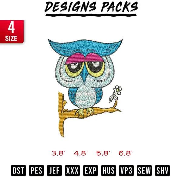 Owl Sleepy Embroidery design Embroidery Design 