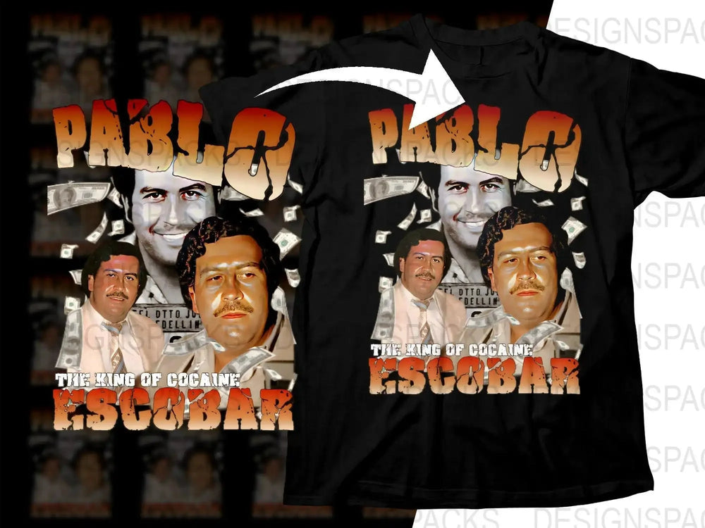 Pablo Escobar The King of Cocaine Bootleg Png Digital Download