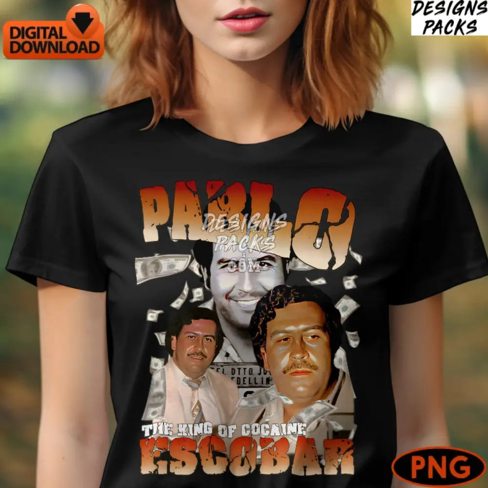Pablo Escobar Vintage Drug Lord Kingpin Themed Art Instant Digital Download Retro Colombian Narcos