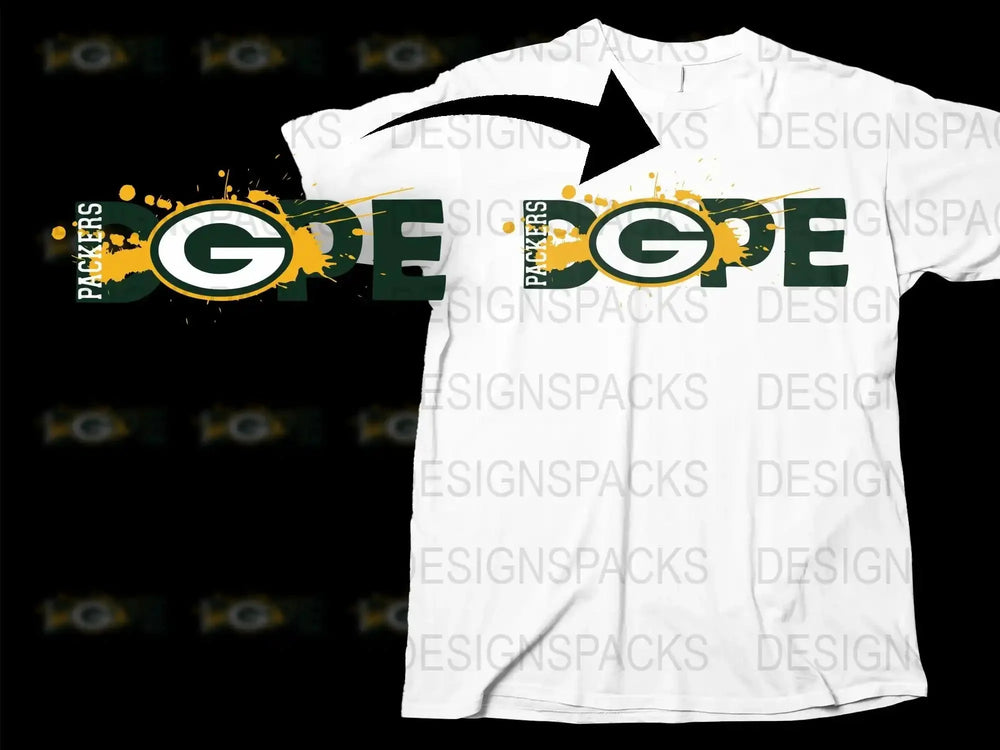 Graphic T-Shirt White with Green and Yellow Letters, Splatter Paint Design, Casual Wear