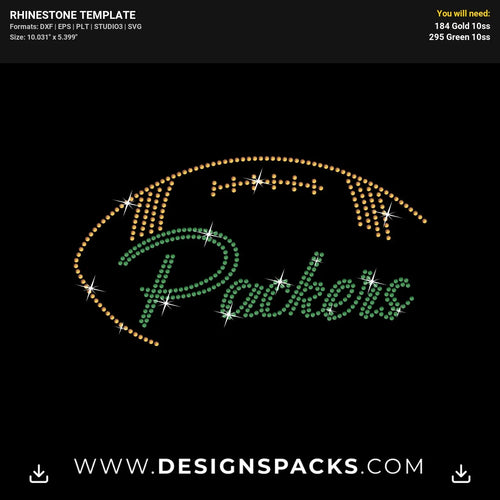Packers Football Ball Rhinestone Digital Template