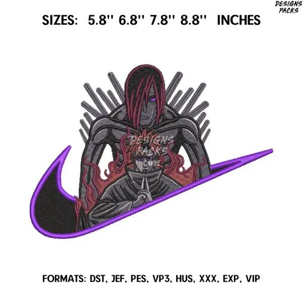 Pain Embroidery Design File, Naruto Anime Embroidery Design, Machine embroidery, Anime Pes Design Brother Nike Nagato