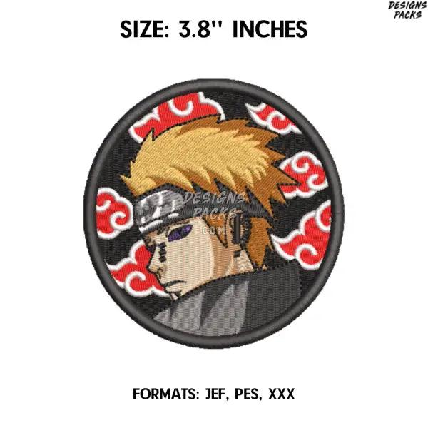 Pain Embroidery Design File, Naruto Anime Embroidery Design, Machine embroidery, Anime Pes Design Brother Yahiko Nagato