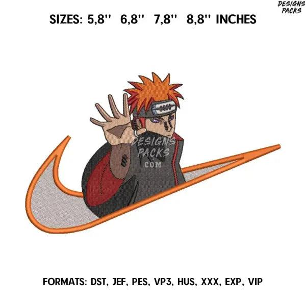 Pain Embroidery Design File / Naruto Anime Embroidery Design/.  Pes Dst Exp, Yahiko, Nagato