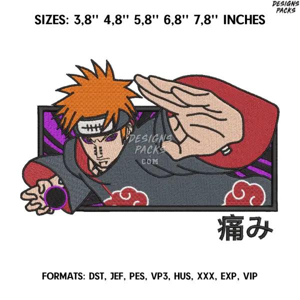 Pain Embroidery Design File / Naruto Anime Embroidery Design/.  Pes Dst Exp, Yahiko, Nagato
