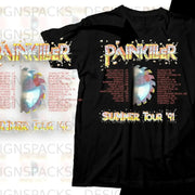 Black t-shirt with "Painkiller" logo and Summer Tour '91 dates.
