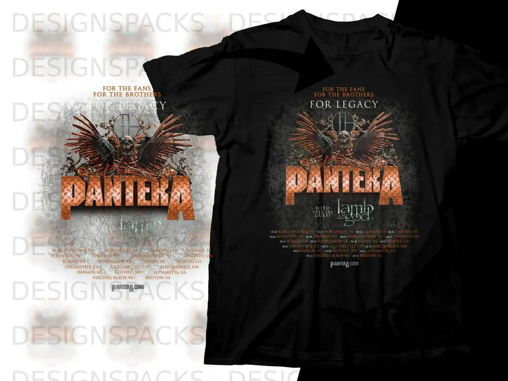 Black Pantera tour t-shirt with "For the Fans. For the Brothers. For Legacy" text.