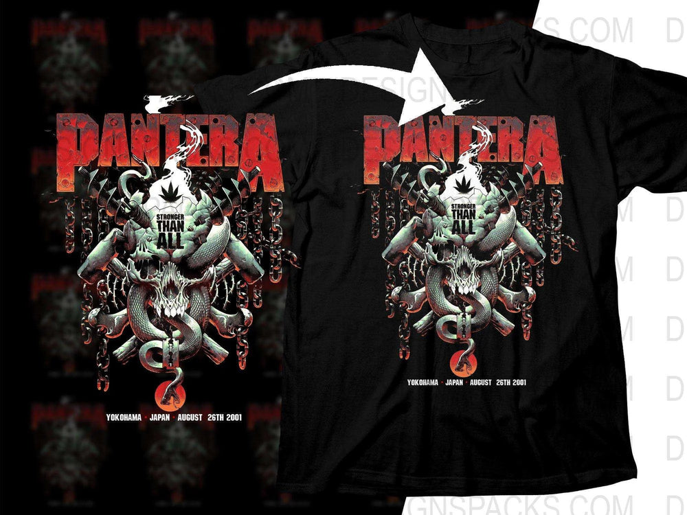 Pantera Rock Design With Chains and Serpents Png Halftone Digital Download