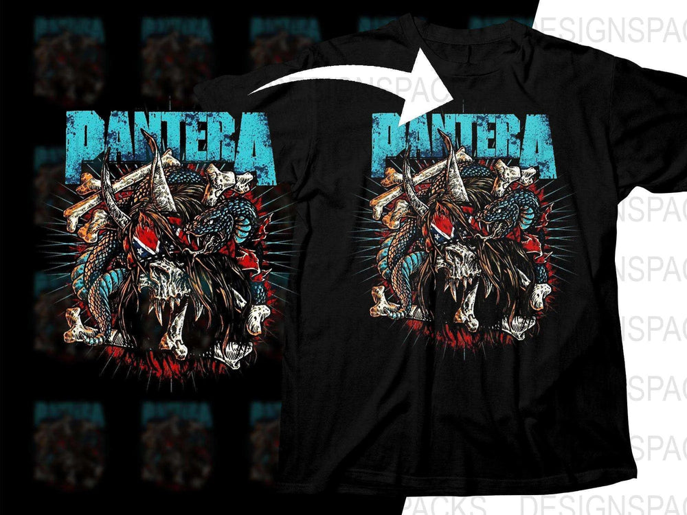 Pantera Rock Music Band Graphic Art With Intricate Design Png Halftone Digital Download