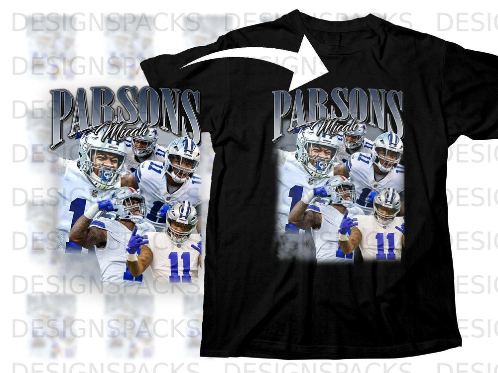 Dallas Cowboys players CeeDee Lamb and Dak Prescott on black t-shirt.