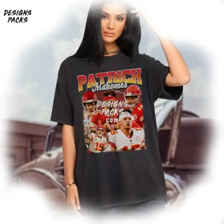 Patrick Mahomes Vintage Washed Bootleg Retro 90’S Fans Hoodie 90S Png Design