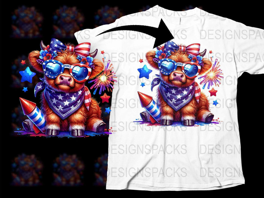 Patriotic Puppy T-Shirt, Cute Dog with Glasses, Fireworks Design, USA Flag Colors, Fourth of July Apparel