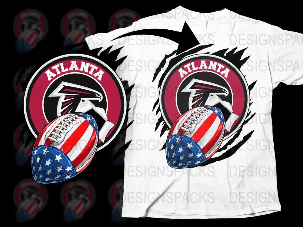 Patriotic Football Atlanta Falcons Team Png Digital Download