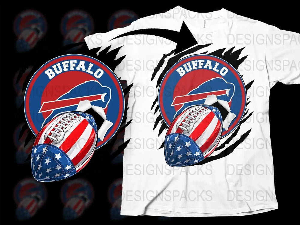 Patriotic Football Buffalo Bills Team Png Digital Download