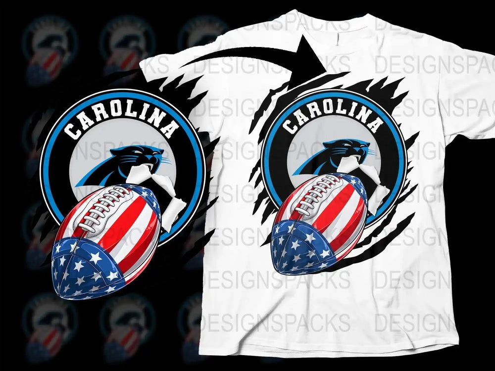Patriotic Football Carolina Panthers Team Png Digital Download