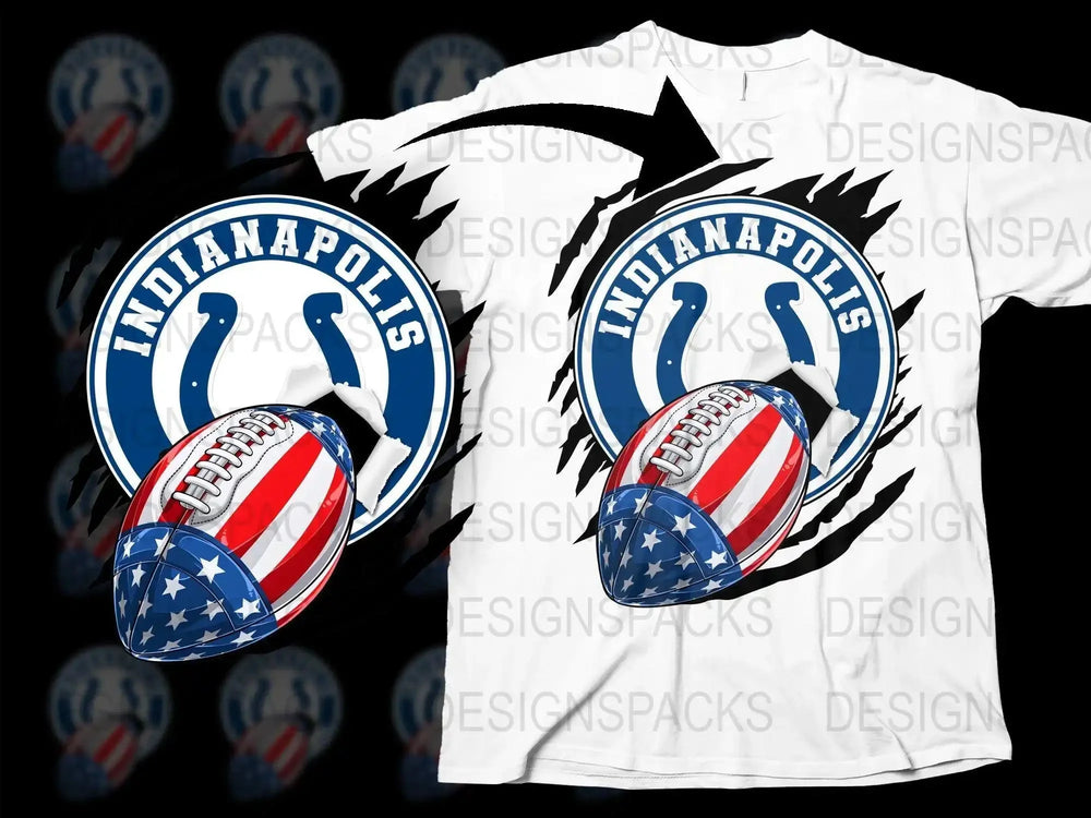 Patriotic Football colts Team Png Digital Download