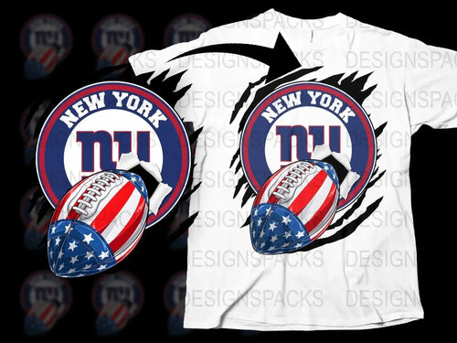 Patriotic Football New York Giants Team Png Digital Download