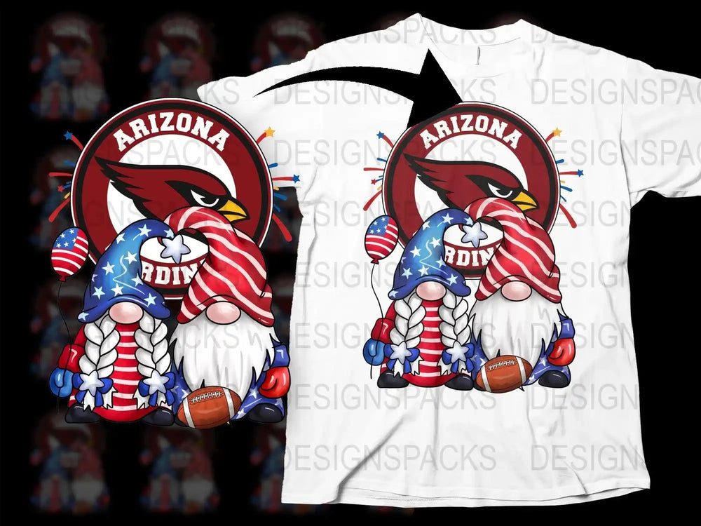 Patriotic Gnome Football Arizona Team Png Digital Download