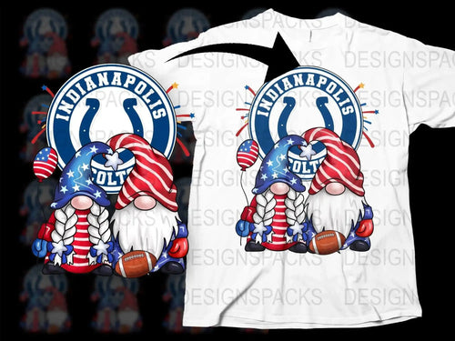 Patriotic Gnome Football Colts Team Png Digital Download