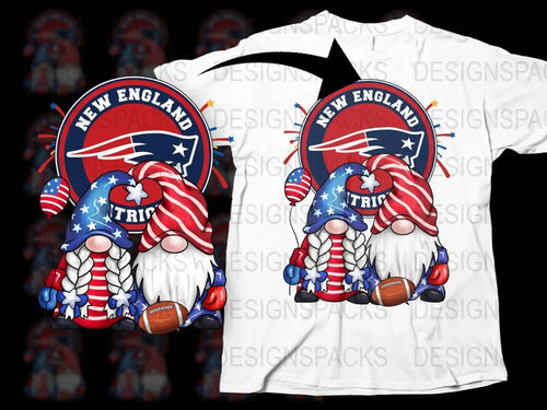 Patriotic Gnome Football New England Patriots Team Png Digital Download