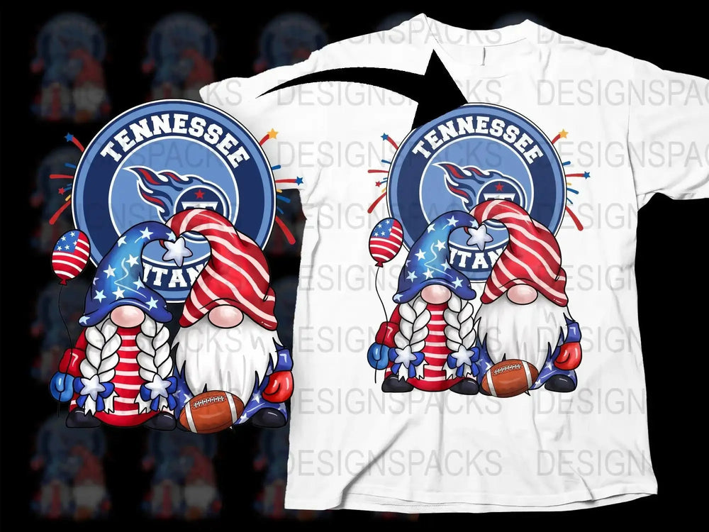 Patriotic Gnome Football Tennessee Titans Team Png Digital Download