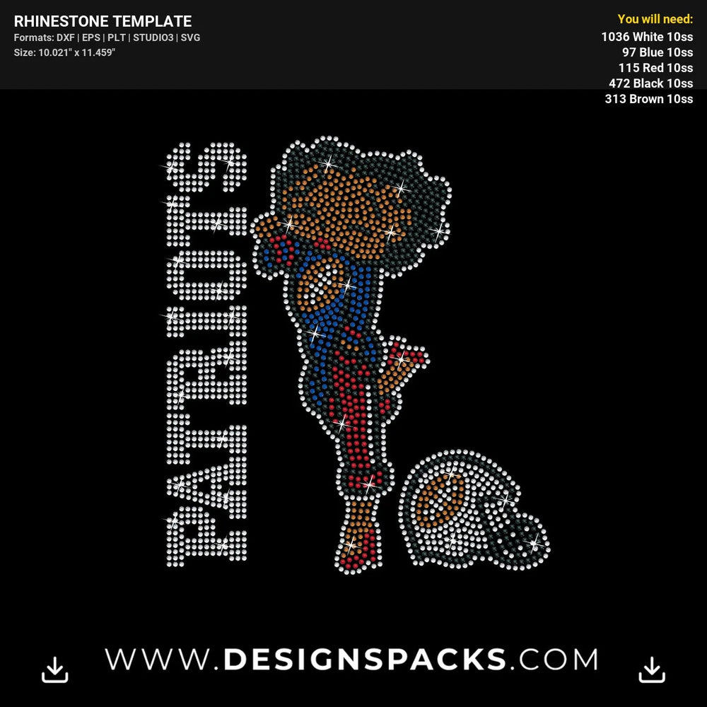 Patriots Betty Boop Rhinestone Digital Template