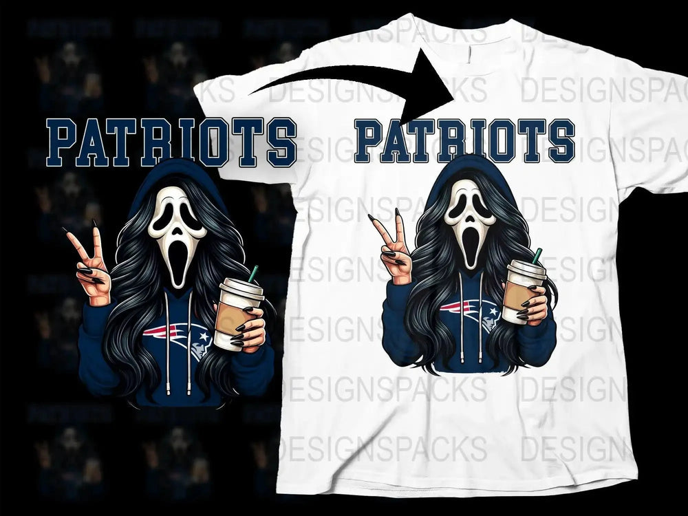Patriots GhostFace Scream Girl Graphic Png Digital Download