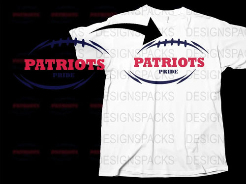 Patriots Pride Graphic T-Shirt, White Crew Neck, Football Fan Apparel, Sports Team Support Shirt