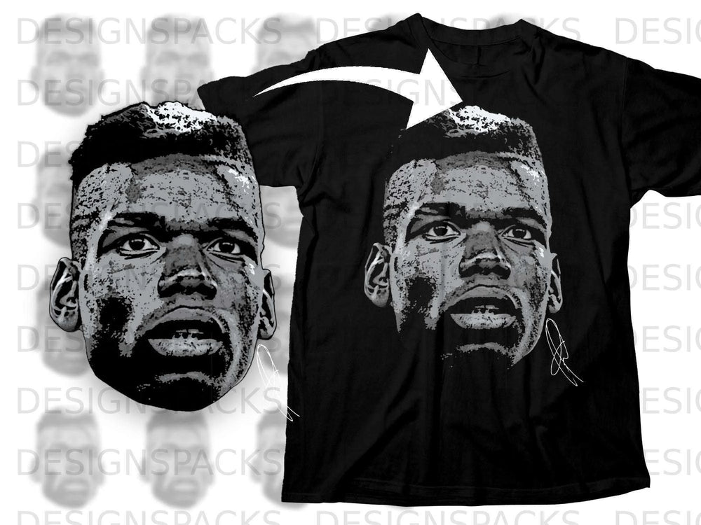 Graphic Black T-shirt with Detailed Face Print Design