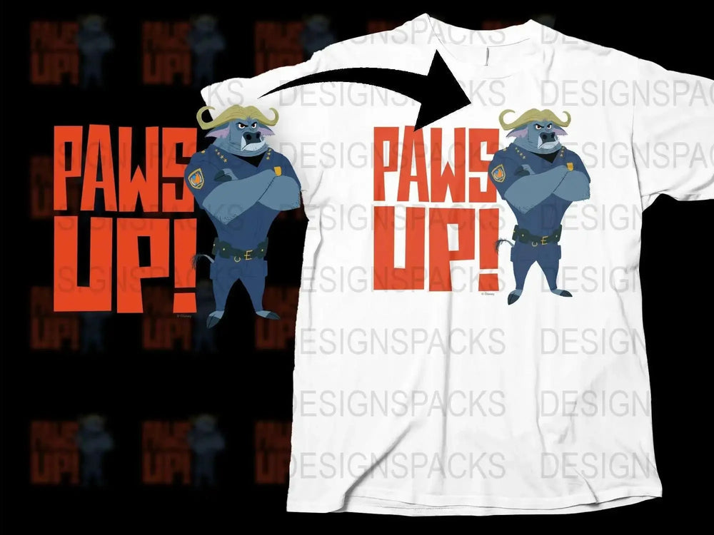 Cartoon Police Bear Graphic T-Shirt, Cute Animal Officer Design, Funny Paws Up Tee, Unisex Casual Shirt