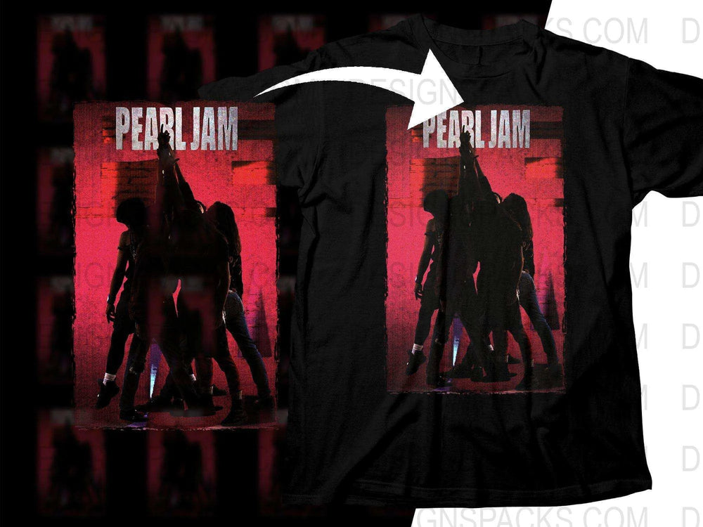 Pearl Jam Band Members Grunge Style Rock Png Halftone Digital Download