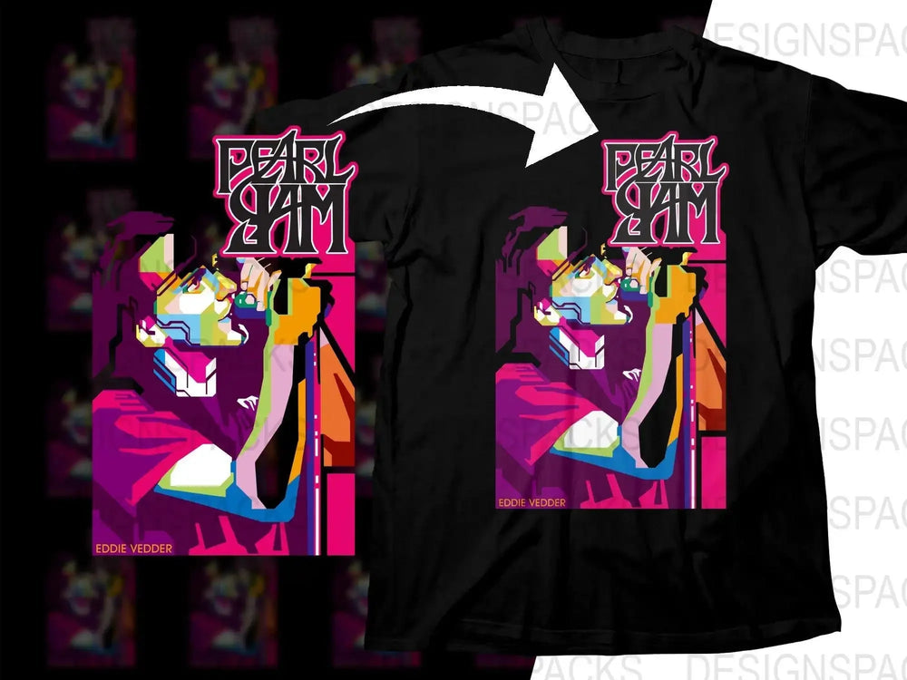 Pearl Jam Vibrant Eddie Vedder Singing Design Png Design Digital Download