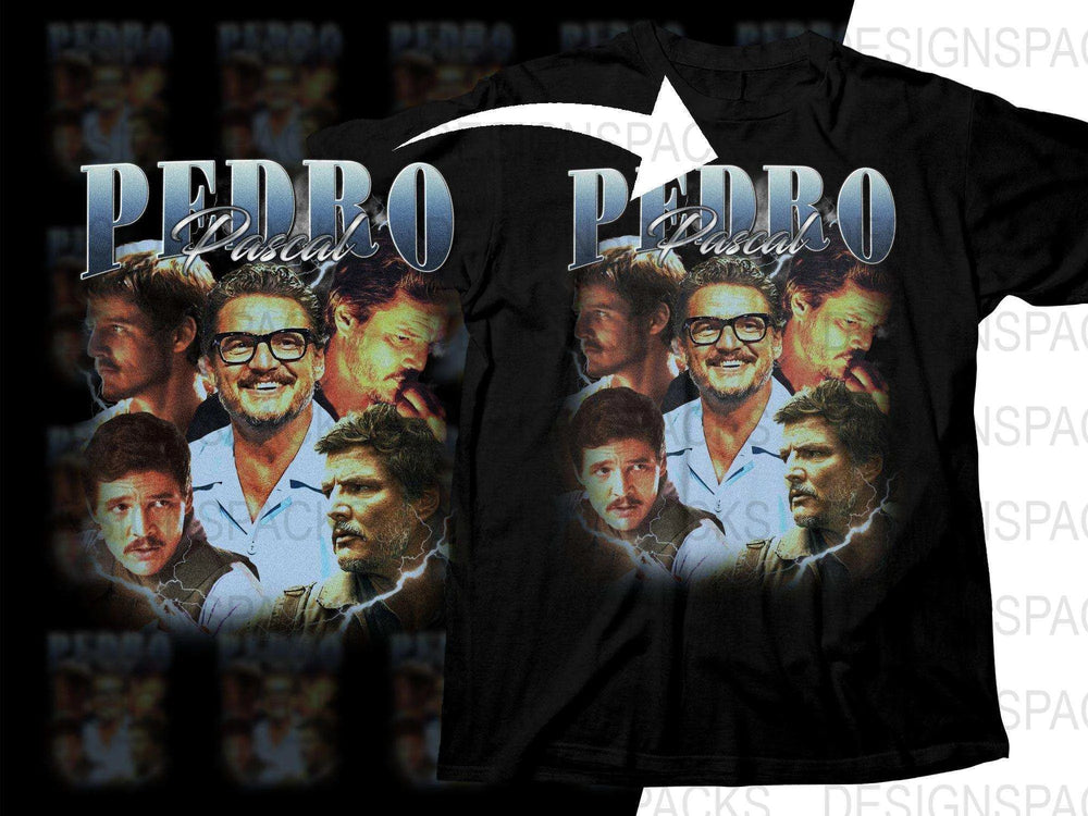 Pedro Pascal Collage Fan Art Bold Bootleg Png Digital Download