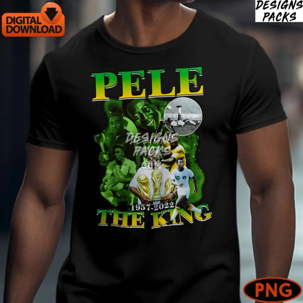 Pele Tribute Brazilian Soccer Legend Digital Art Instant Download Png