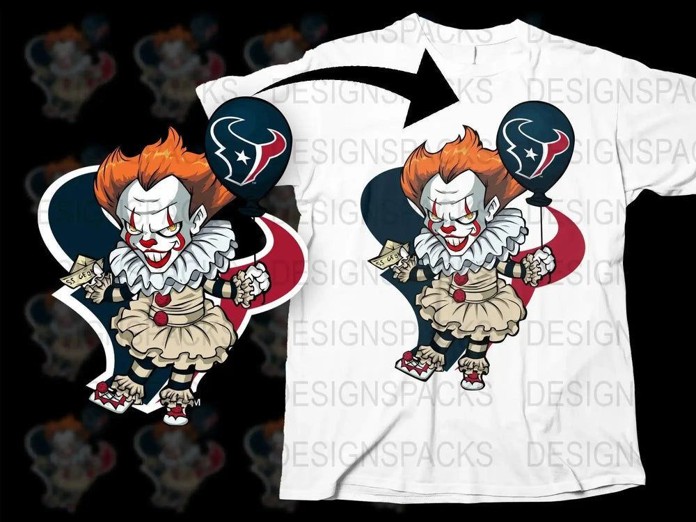 Pennywise Houston Texans Fan Art Graphic Png Digital Download