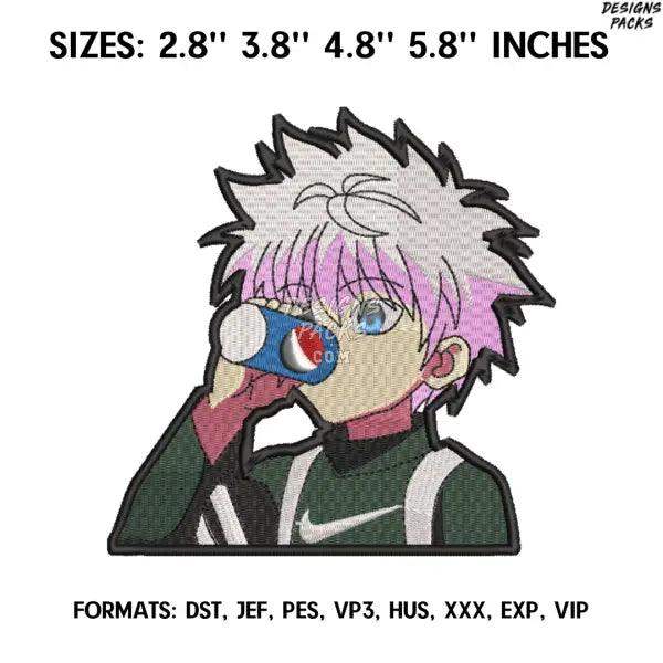 Pepsi Killua Embroidery Design File, Hunter x Hunter Anime Embroidery Design, Machine  Design Pes Dst, Anime Pes Brother