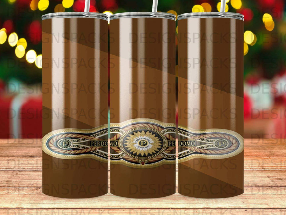 Perdomo Ornate Cigar Band Digital Tumbler Wrap Design