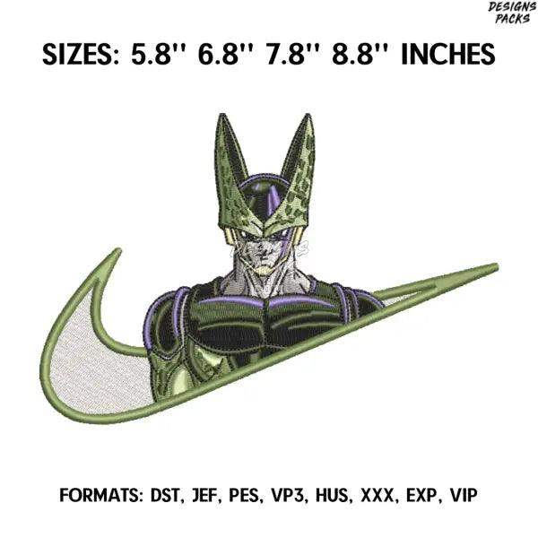 Perfect Cell Embroidery Design File, Dragon Ball Anime Embroidery Design, Anime Pes Design Brother, Machine embroidery