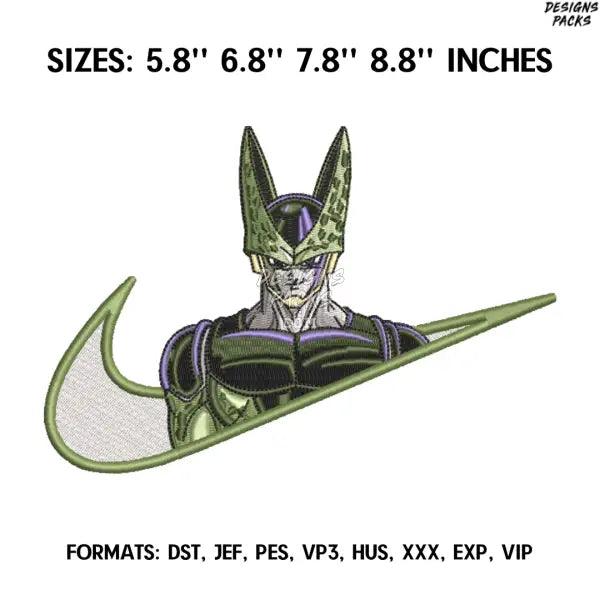 Perfect Cell Embroidery Design File, Dragon Ball Anime Embroidery Design, Anime Pes Design Brother, Machine embroidery