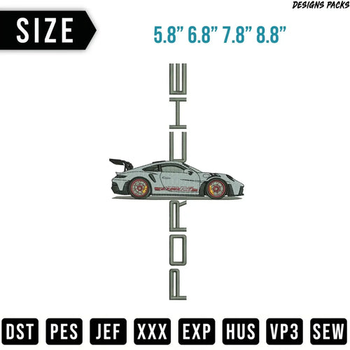 Performance GT Sportscar Digital Embroidery Design