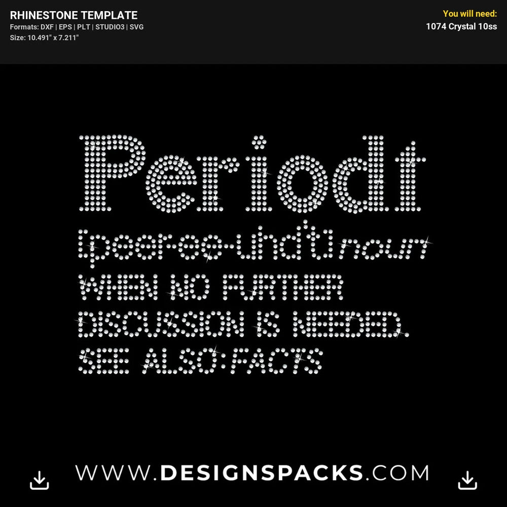 Periodt Definition Rhinestone Digital Template