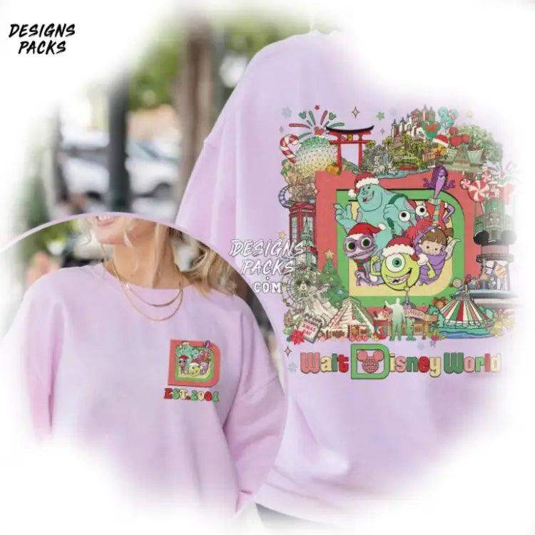 Personalized Family Holiday Trip Cartoon Christmas Monster Inc Png Design