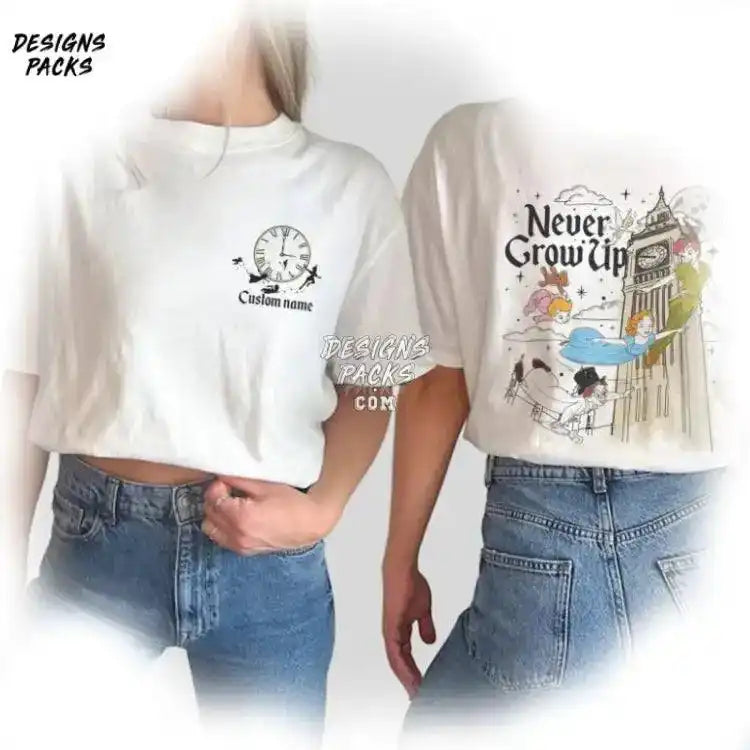 Peterpan Sublimation Neverland Cartoon Peter Pan Never Grow Up Png Design