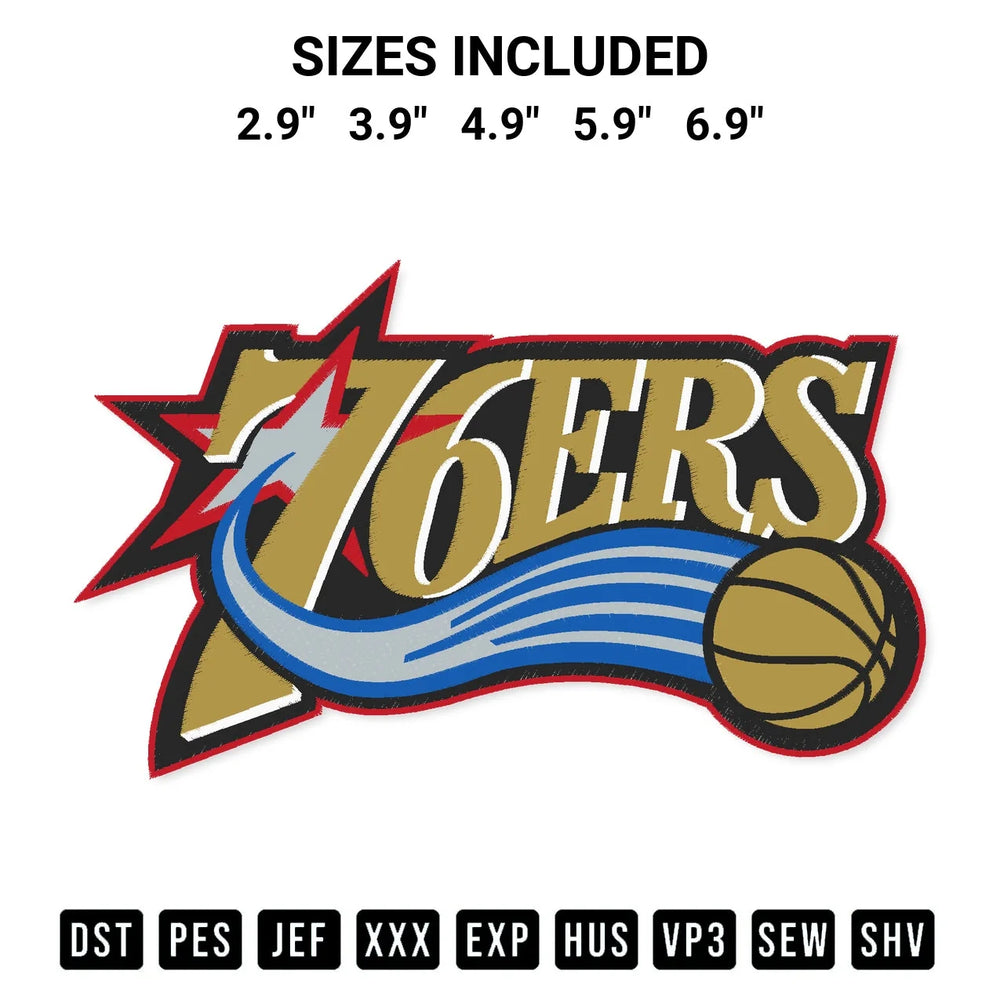 Philadelphia 76Ers 1997 – 2009 Embroidery Design