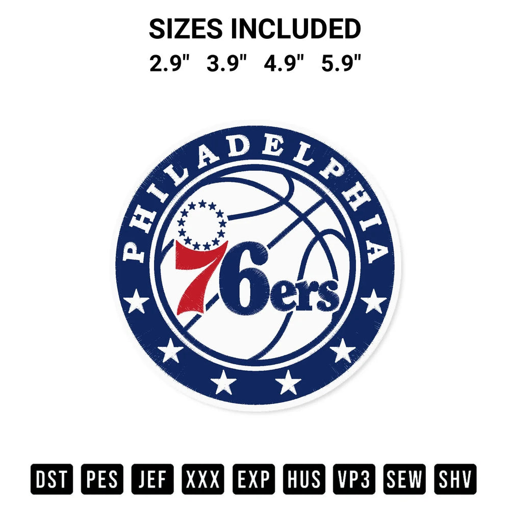 Philadelphia 76Ers Logo Embroidery Design