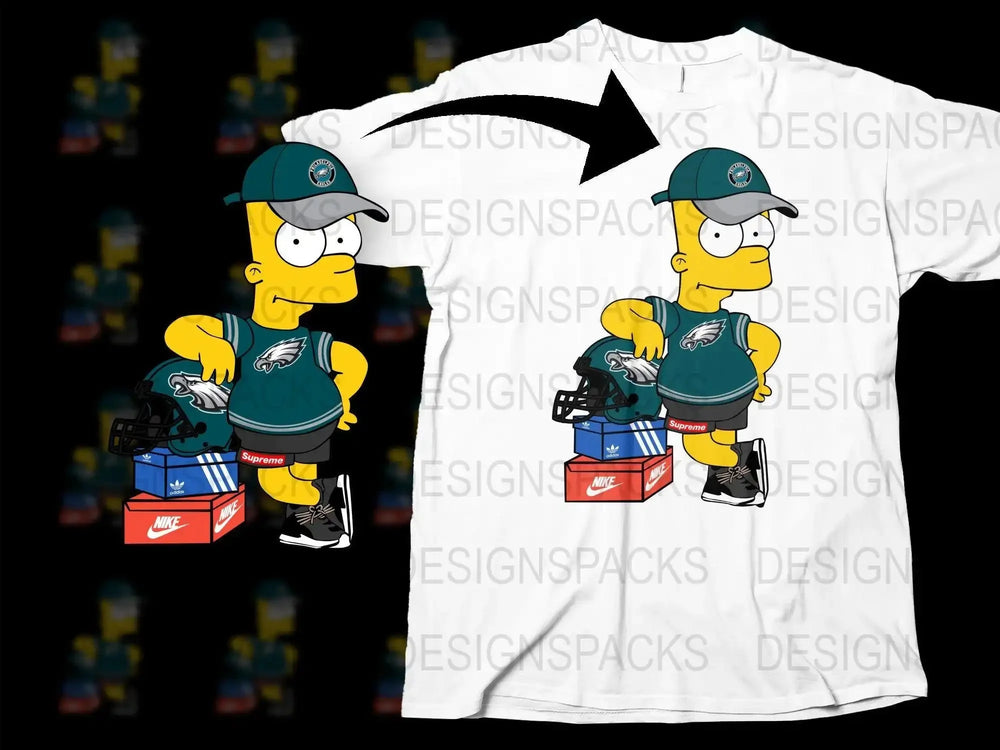 Philadelphia Eagles Cartoon Character Png Digital Download