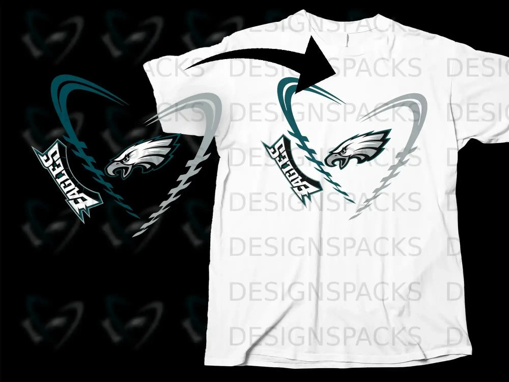 Philadelphia Eagles Heartbeat Design T-Shirt